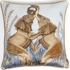 Scully & Scully Dancing Elephants On Velvet Pillows