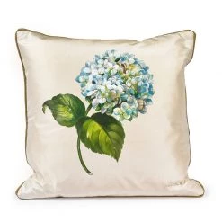 Scully & Scully Handpainted Hydrangea Square Silk Pillows