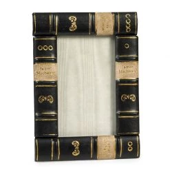 Scully & Scully Leather Books Picture Frames, Black