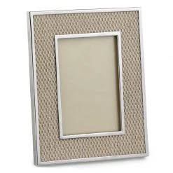 Scully & Scully Nickel Plated Basket Weave Leather Frames