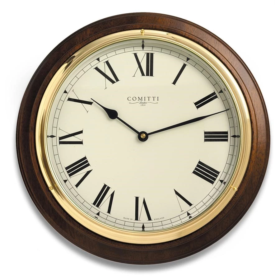 Scully & Scully Mahogany Quartz Wall Clock 1 Scully & Scully Mahogany Quartz Wall Clock