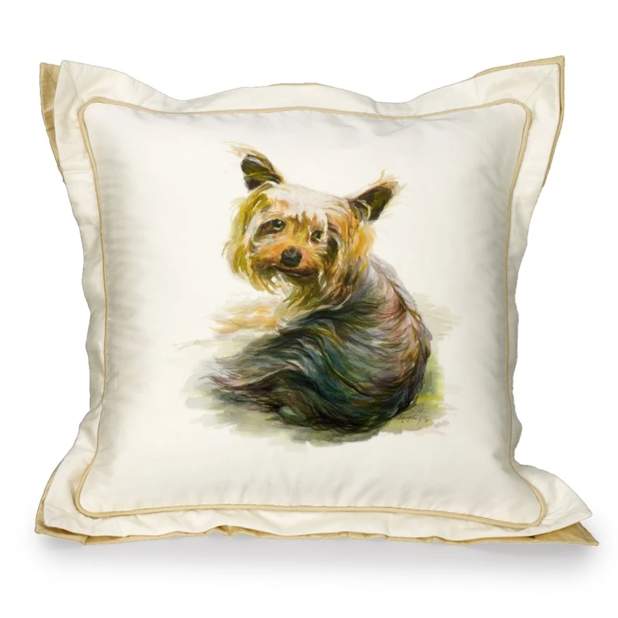 Scully & Scully Handpainted Dog Silk Pillows 7 Scully & Scully Handpainted Dog Silk Pillows - Image 7