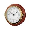 Scully & Scully Quartz Clock With Brass Bezel And Mahogany Finish